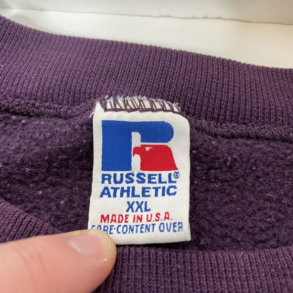 Vintage Iowa Hawkeyes Crewneck Sweatshirt, 2XL, Russell Athletic, Purple USA - Picture 6 of 13